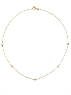 0.23 TCW Diamond and 18K Yellow Gold Station Necklace 18in.