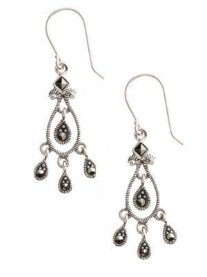 Sterling Silver And Marcasite Chandelier Earrings