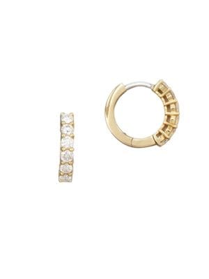 0.7 TCW Diamond & 18K Yellow Gold Hoop Earrings- 0.59in