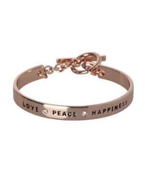 Basic Studded Love Peace Happiness Bracelet