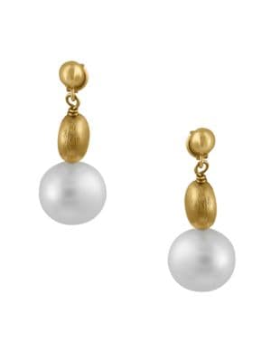10MM Freshwater Pearl and Sterling Silver Drop Earrings