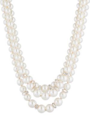 Glass Pearl Nested Beaded Necklace