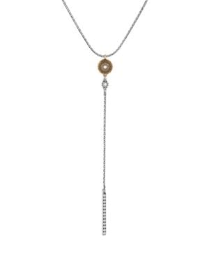 Delicate Beaded Two-Toned Y-Necklace