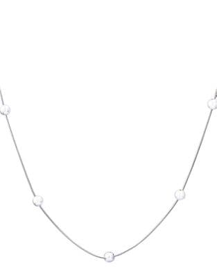 18" Beaded Sterling Silver Single Strand Necklace