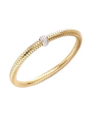 0.22 TCW Primavera Diamond & 18K Yellow Gold Woven Bracelet