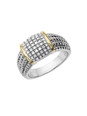 0.25 TCW Diamond Accented Ring in Sterling Silver with 14 Kt. Yellow Gold