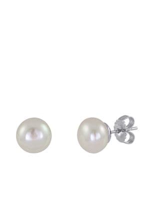 10MM White Pearl Stud Earrings