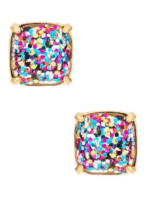 Small Square Glitter Stud Earrings