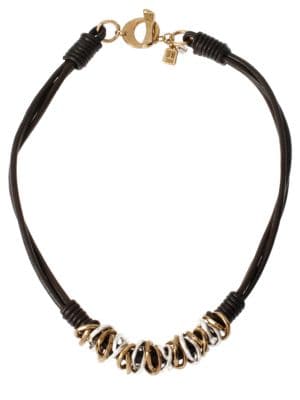 Atlantis Two-Tone Ring and Leather Necklace