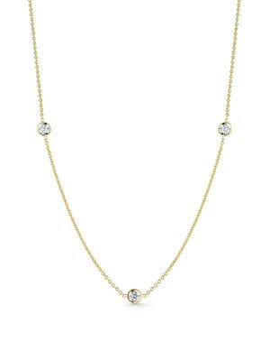 0.15 TCW Diamond and 18K Yellow Gold Scatter Necklace