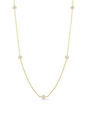 0.35 TCW Diamond and 18K Yellow Gold Station Necklace