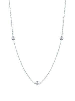 0.15 TCW Diamond and 18K White Gold Scatter Necklace