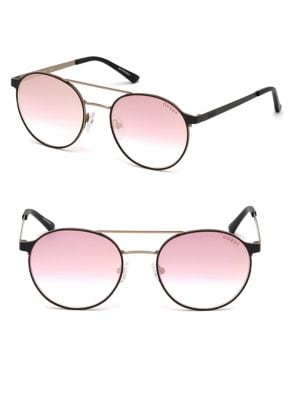 52MM Round Brow-Bar Sunglasses