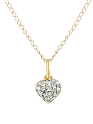 Crystal and 14K Yellow Heart Necklace
