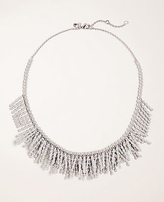 Ann Taylor Pearlized Fringe Necklace